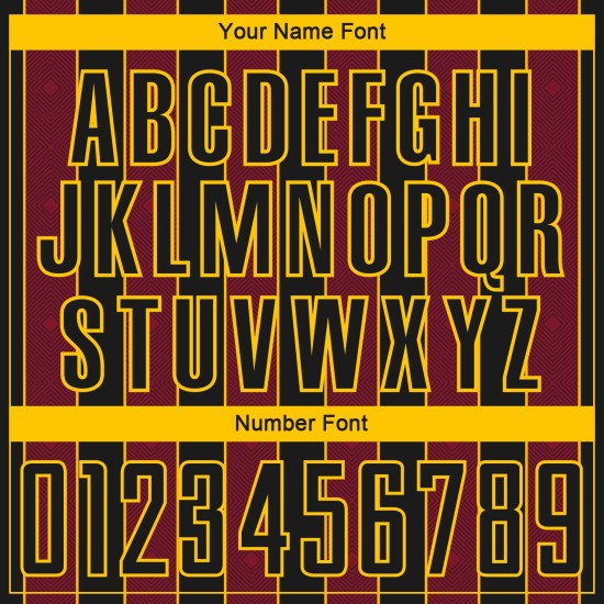 Soccer Line Sublimation Crimson-Gold Sports Uniform Pinstripe Jersey Black Custom