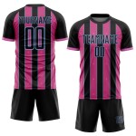 Black Line Pinstripe Jersey Pink-Light Sports Sublimation Custom Uniform Blue Soccer