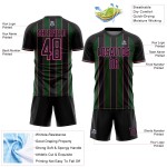Line Jersey Black Pinstripe Sports Sublimation Custom Green-Pink Uniform Soccer Line Jersey Black Pinstripe Sports Sublimation Custom Green-Pink Uniform Soccer