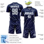Jersey Navy Sublimation Silver-White Soccer Sports Uniform Custom Lightning