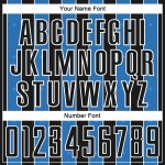 Uniform Custom Pinstripe Powder Sports Line Blue-White Black Jersey Soccer Sublimation