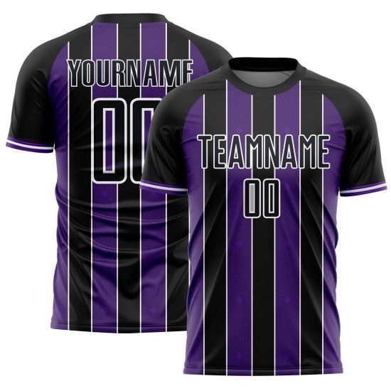 Custom Uniform Purple-White Sublimation Jersey Line Black Pinstripe Soccer Sports Custom Uniform Purple-White Sublimation Jersey Line Black Pinstripe Soccer Sports
