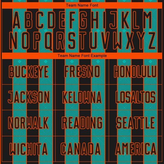 Pinstripe Line Custom Sublimation Sports Soccer Aqua-Orange Jersey Uniform Black Pinstripe Line Custom Sublimation Sports Soccer Aqua-Orange Jersey Uniform Black