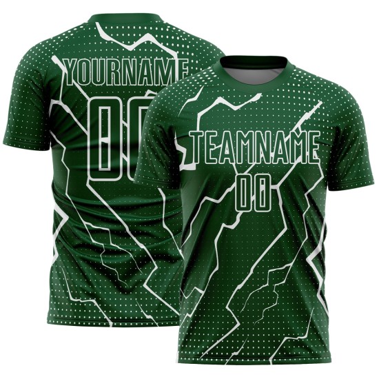 Jersey Soccer Sublimation White Uniform Green Sports Lightning Custom