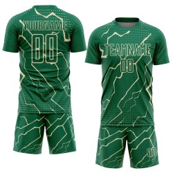 Lightning Sports Green Custom Kelly Cream Uniform Jersey Soccer Sublimation