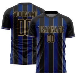 Pinstripe Black Line Jersey Sublimation Royal-Old Uniform Soccer Gold Sports Custom
