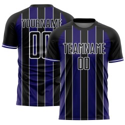 Line Purple-White Uniform Dark Sports Black Custom Jersey Pinstripe Sublimation Soccer