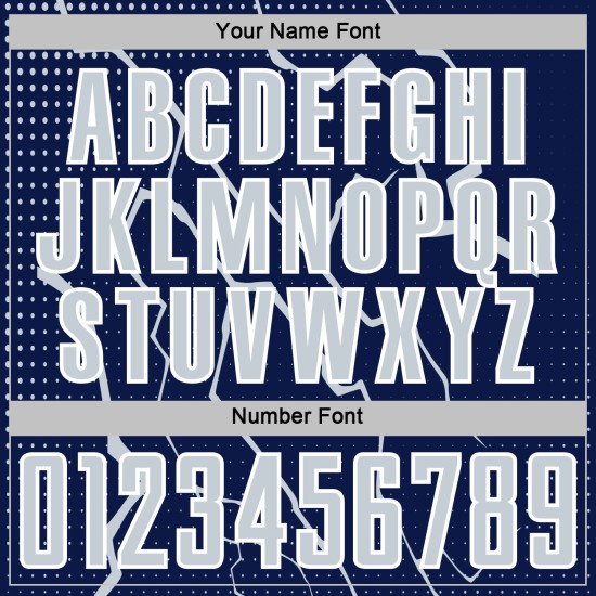 Jersey Navy Sublimation Silver-White Soccer Sports Uniform Custom Lightning