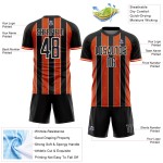 Sublimation Orange-White Jersey Soccer Black Custom Line Pinstripe Uniform Sports