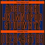 Line Soccer Custom Jersey Sports Sublimation Black Uniform Royal-Orange Pinstripe Line Soccer Custom Jersey Sports Sublimation Black Uniform Royal-Orange Pinstripe