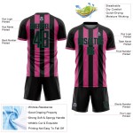 Soccer Pink-Kelly Line Custom Sports Pinstripe Uniform Green Jersey Sublimation Black