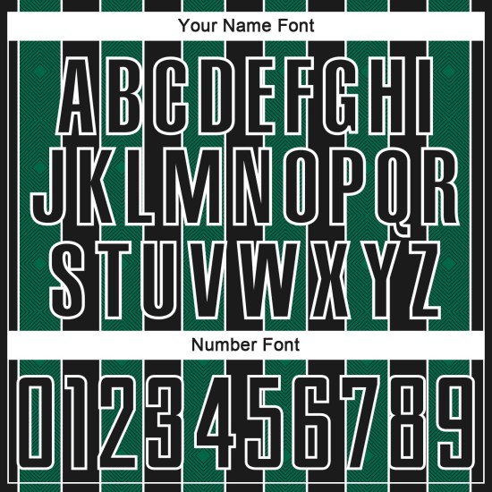 Soccer Pinstripe Jersey Kelly Custom Uniform Black Green-White Sublimation Sports Line