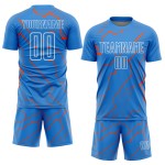 Uniform Sublimation Orange-White Custom Soccer Blue Jersey Powder Sports Lightning