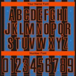 Blue-Orange Black Jersey Pinstripe Soccer Custom Uniform Sports Line Powder Sublimation