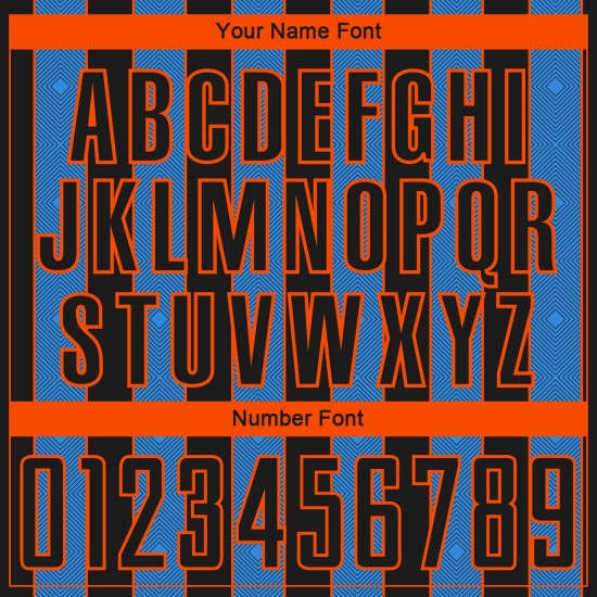 Blue-Orange Black Jersey Pinstripe Soccer Custom Uniform Sports Line Powder Sublimation