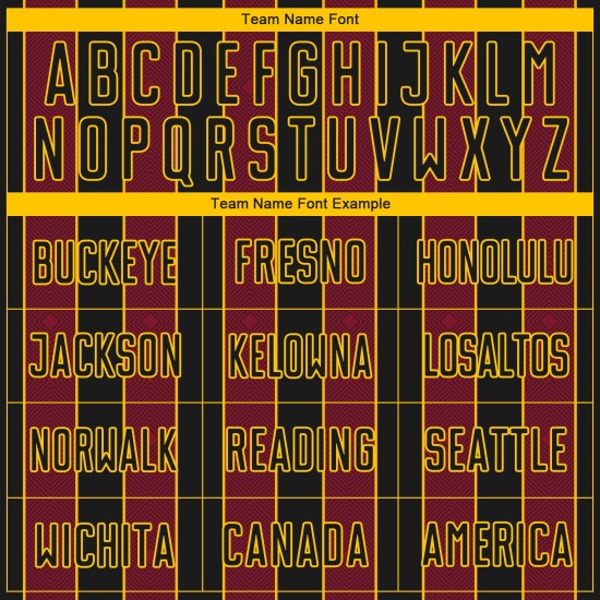 Soccer Line Sublimation Crimson-Gold Sports Uniform Pinstripe Jersey Black Custom