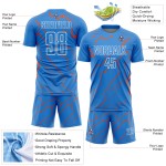 Uniform Sublimation Orange-White Custom Soccer Blue Jersey Powder Sports Lightning