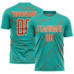 Lightning Uniform Soccer Aqua Sports Orange-White Custom Jersey Sublimation Lightning Uniform Soccer Aqua Sports Orange-White Custom Jersey Sublimation
