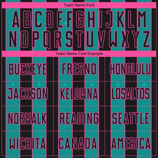 Sublimation Soccer Sports Pinstripe Black Jersey Custom Aqua-Pink Line Uniform